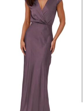 Plum V-Neck Wrap Maxi Dress – Women